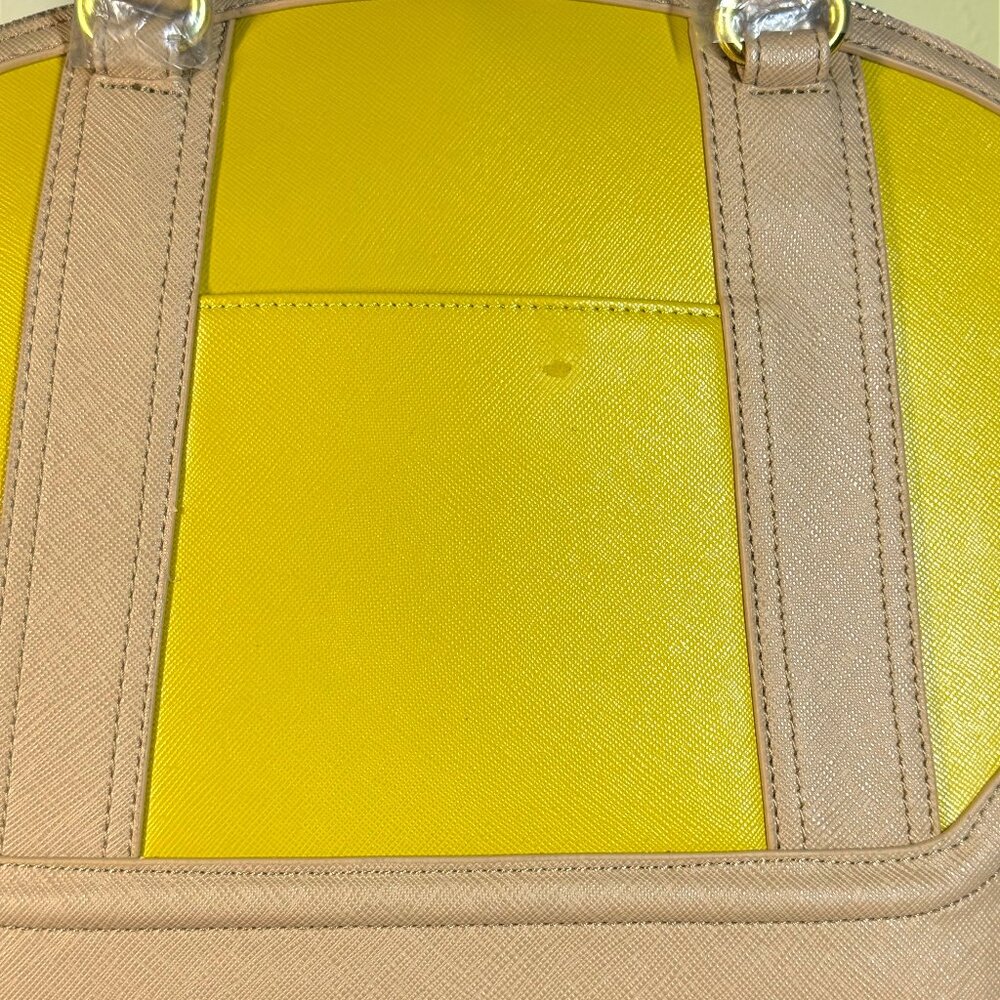 Sharif 1827 Vegan Leather Two-Toned Bowler Satchel Bag with Matching Pouch- New - Picture 10 of 16